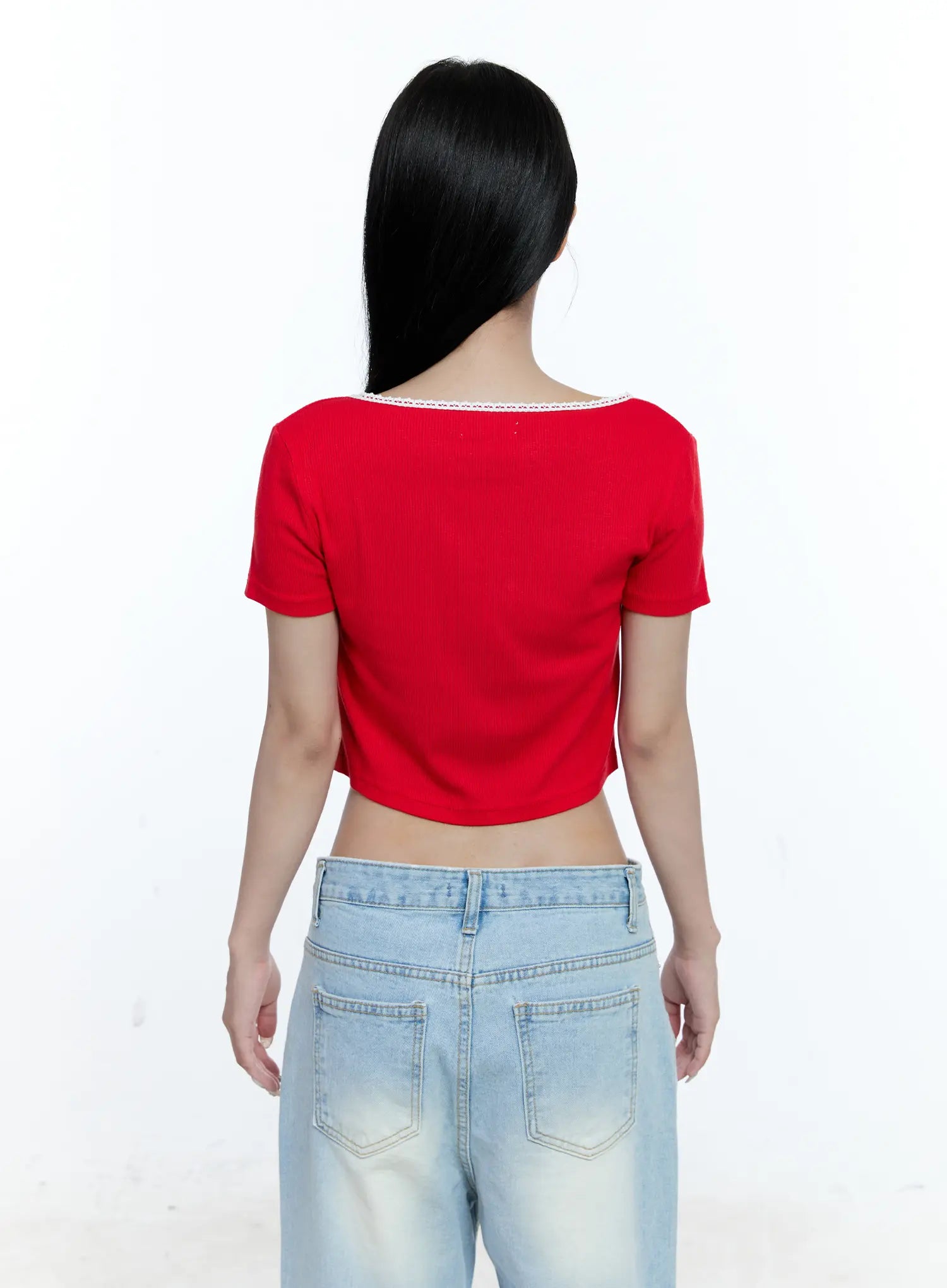 Cropped Button-Up Short Sleeve Cardigan CG512