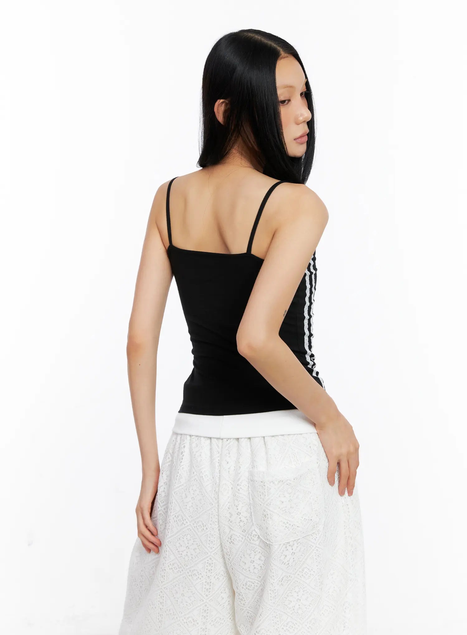 Lace-Up Eyelet Tank Top CL530