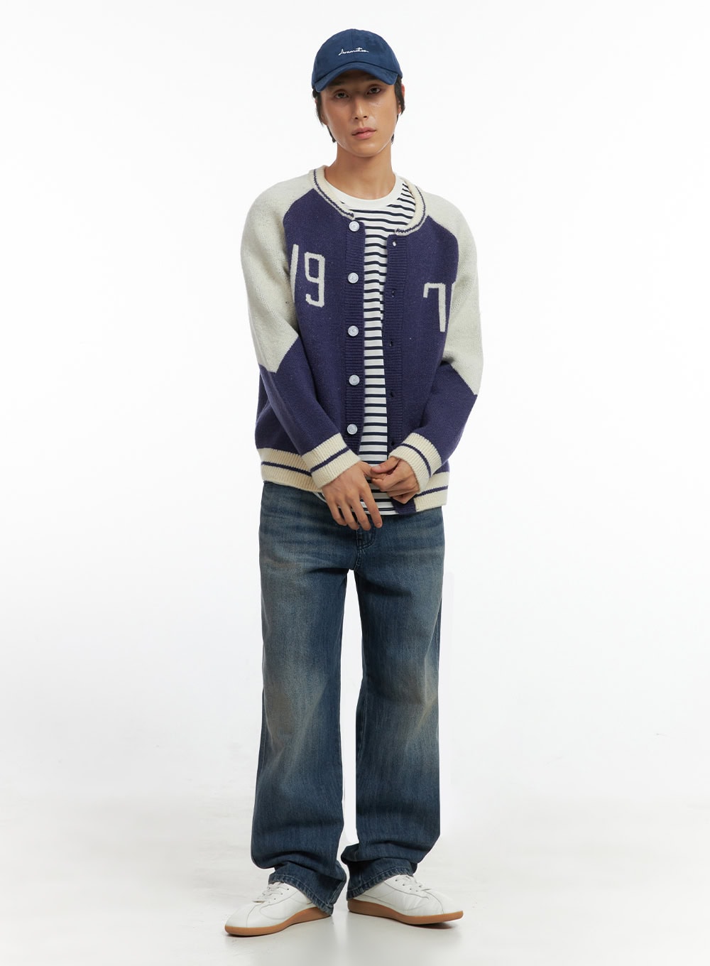 Men's Denim Blue Wide Fit Jeans IO402