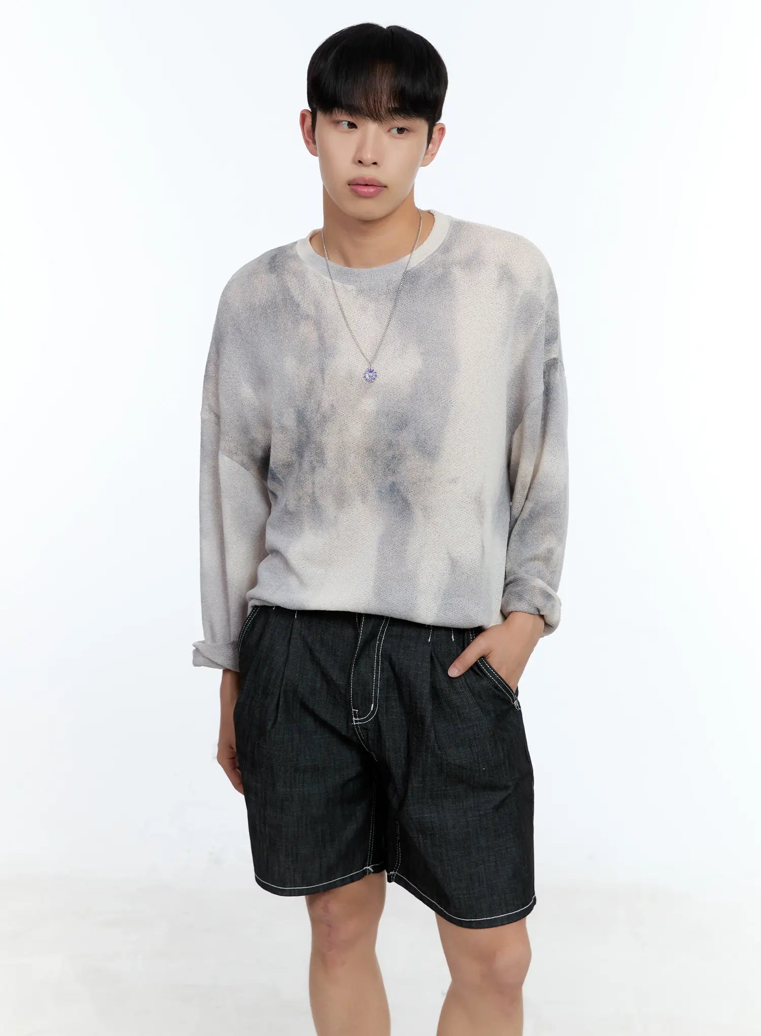 Men's Galaxy Gradient Knit Long Sleeve Tee IL517