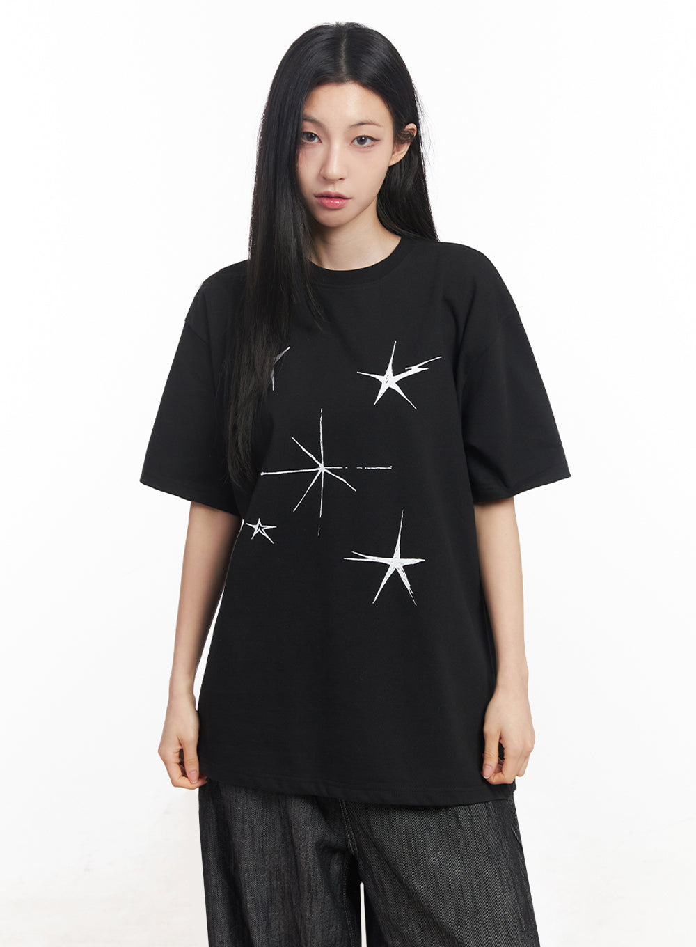Star Graphic Oversized Tee IY516