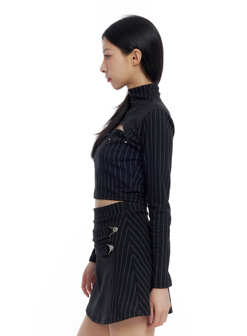 Striped Cut-Out Crop Top CO426