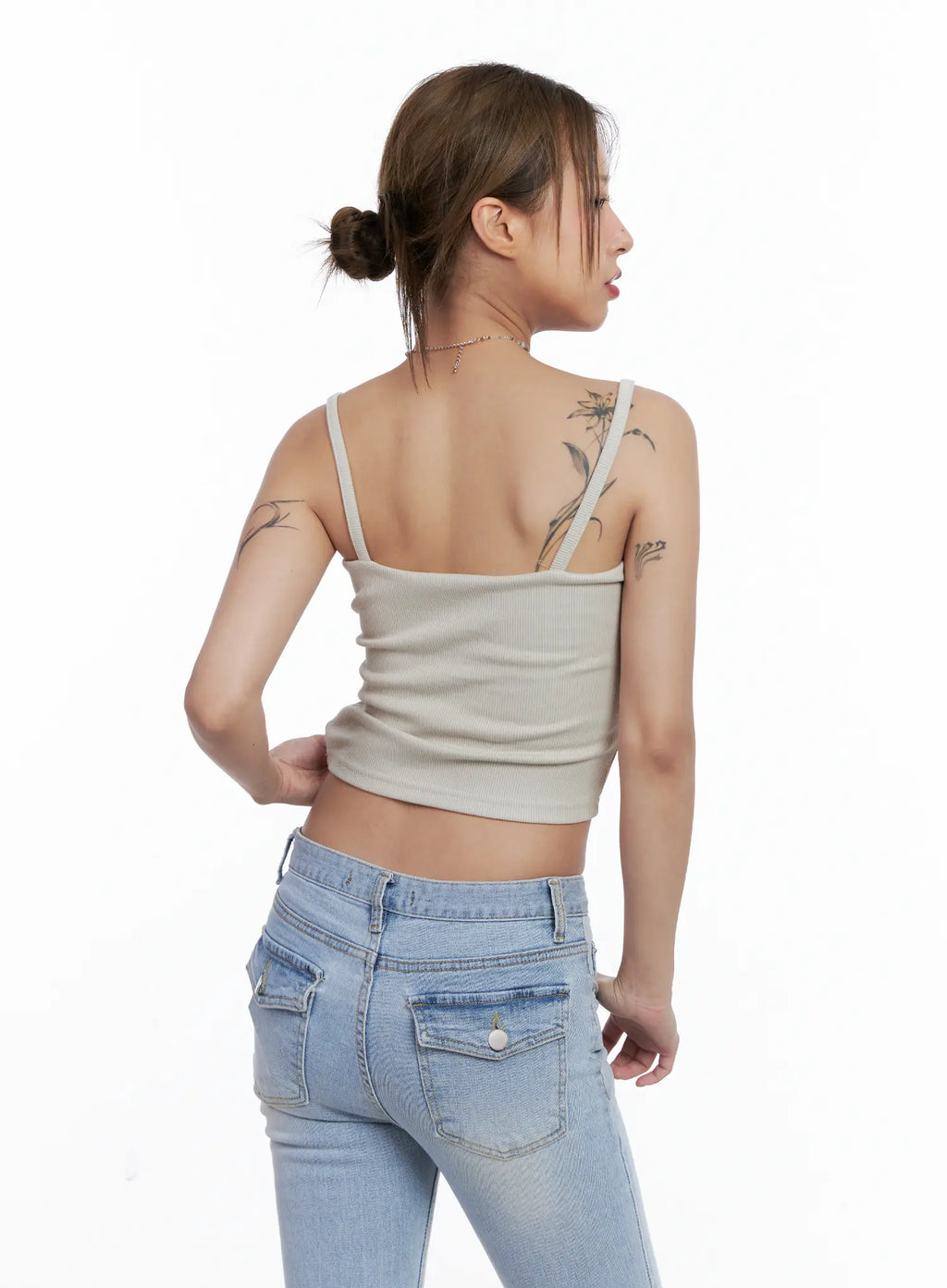 Floral Graphic Ribbed Tank Top CL510