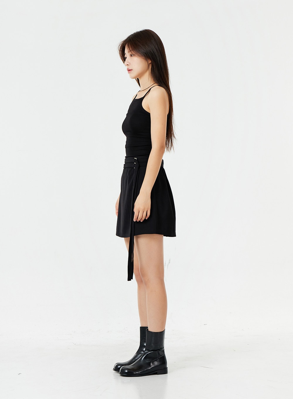 Double Belt Strap Mini Skirt OS05