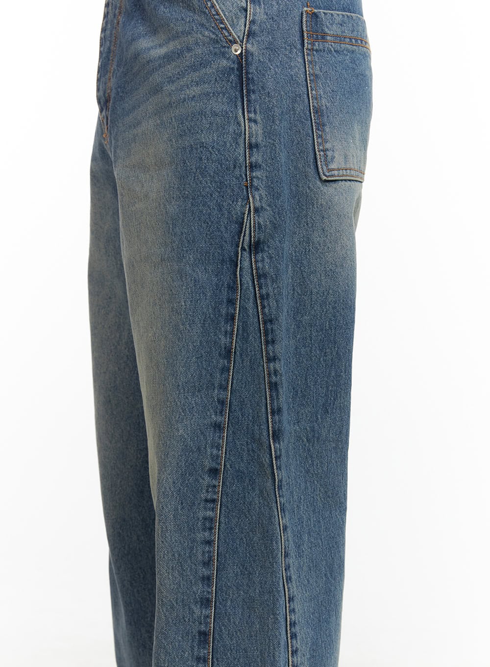 Men's Subtle Stitch Wide Leg Jeans CO408