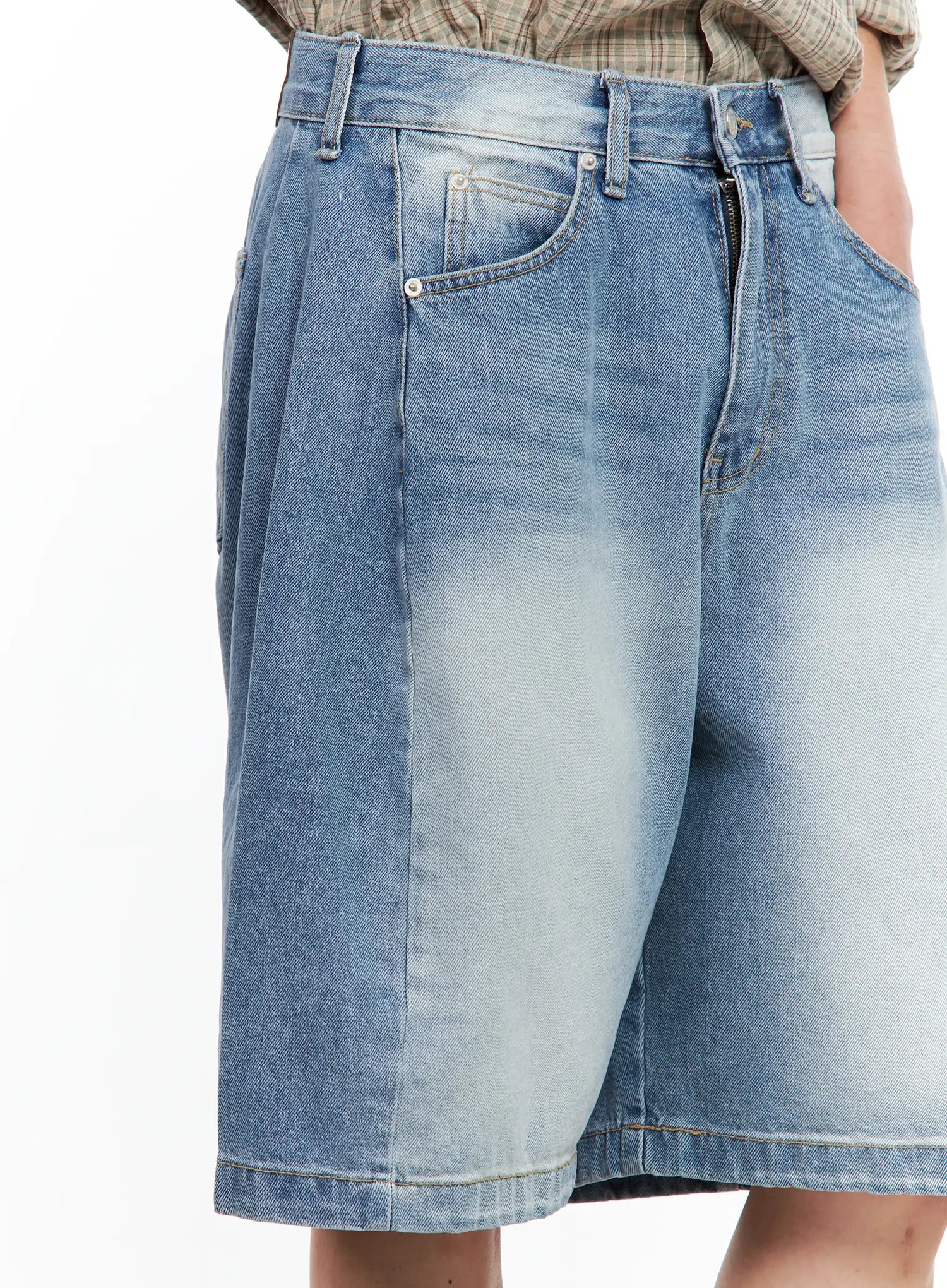 Men's Side-Drape Denim Jorts IL514