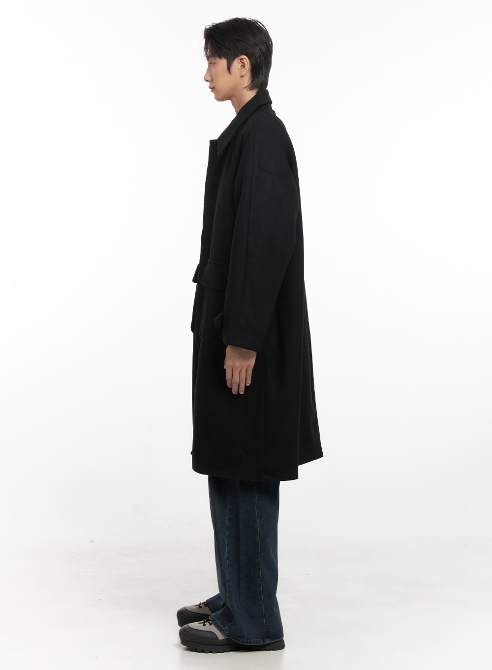 Men's Collared Long Coat ID406