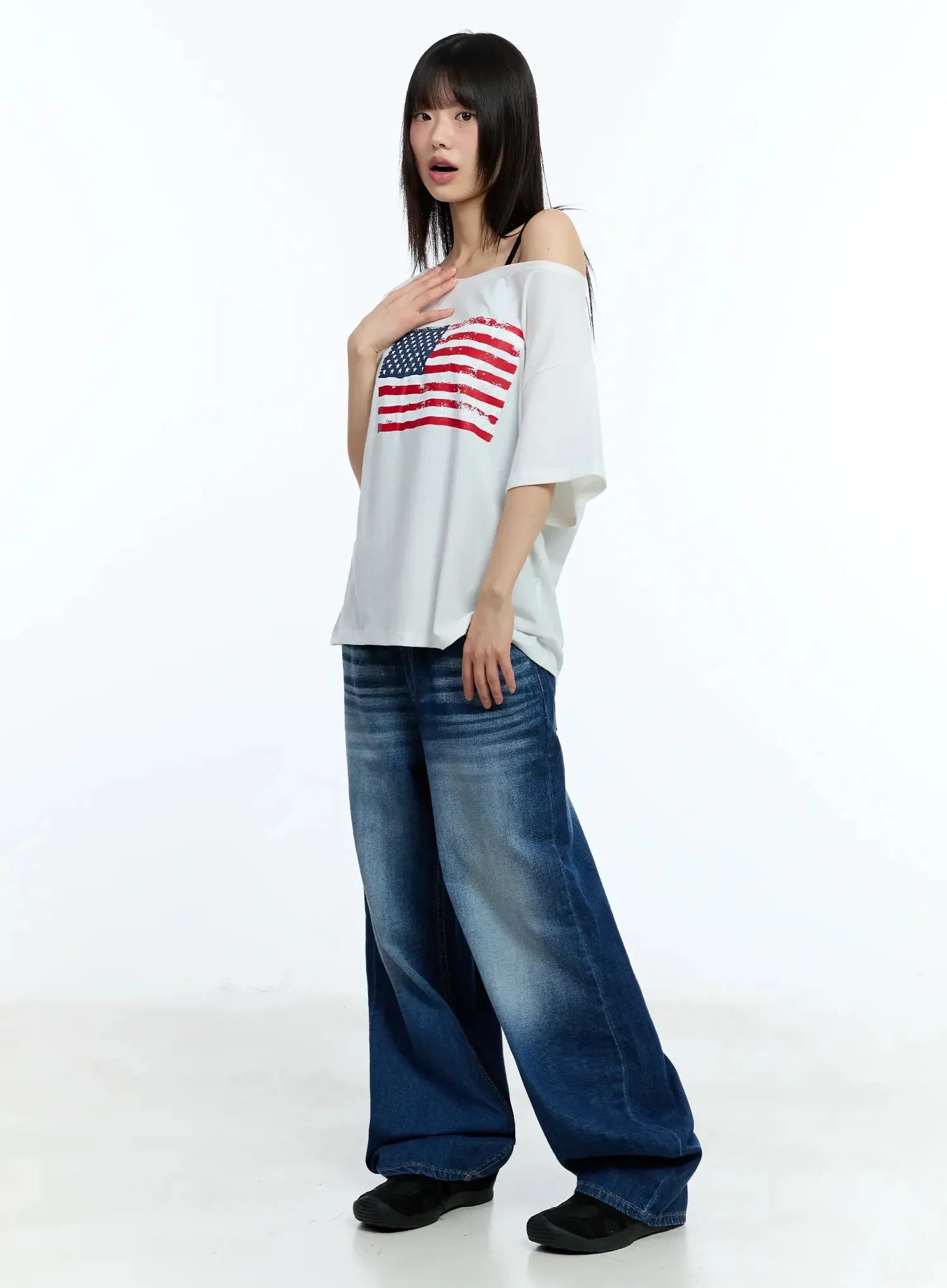 Yoonchae Washed Wide-Leg Jeans IU525