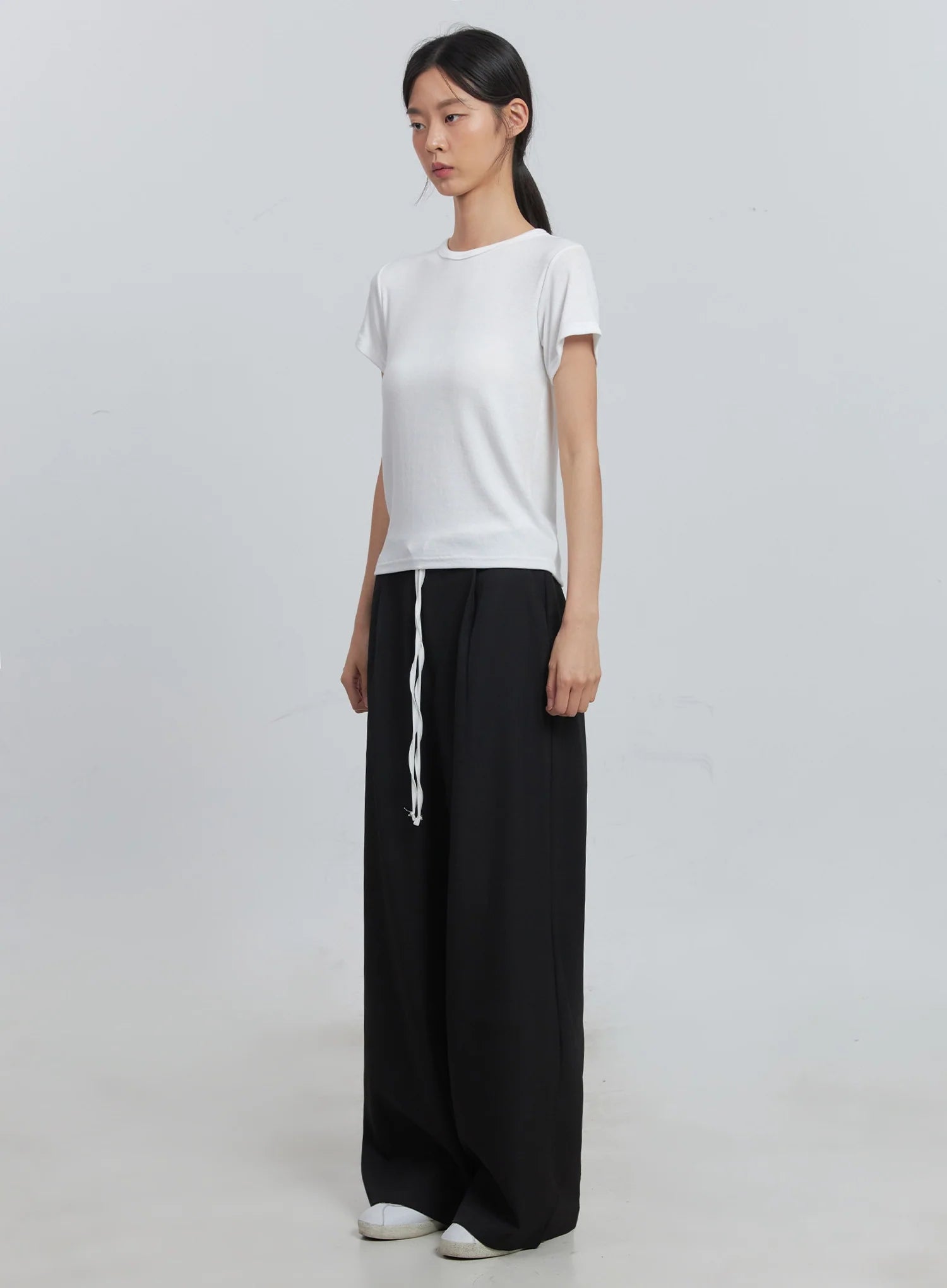 Layered Pintuck Wide-Leg Pants IU512