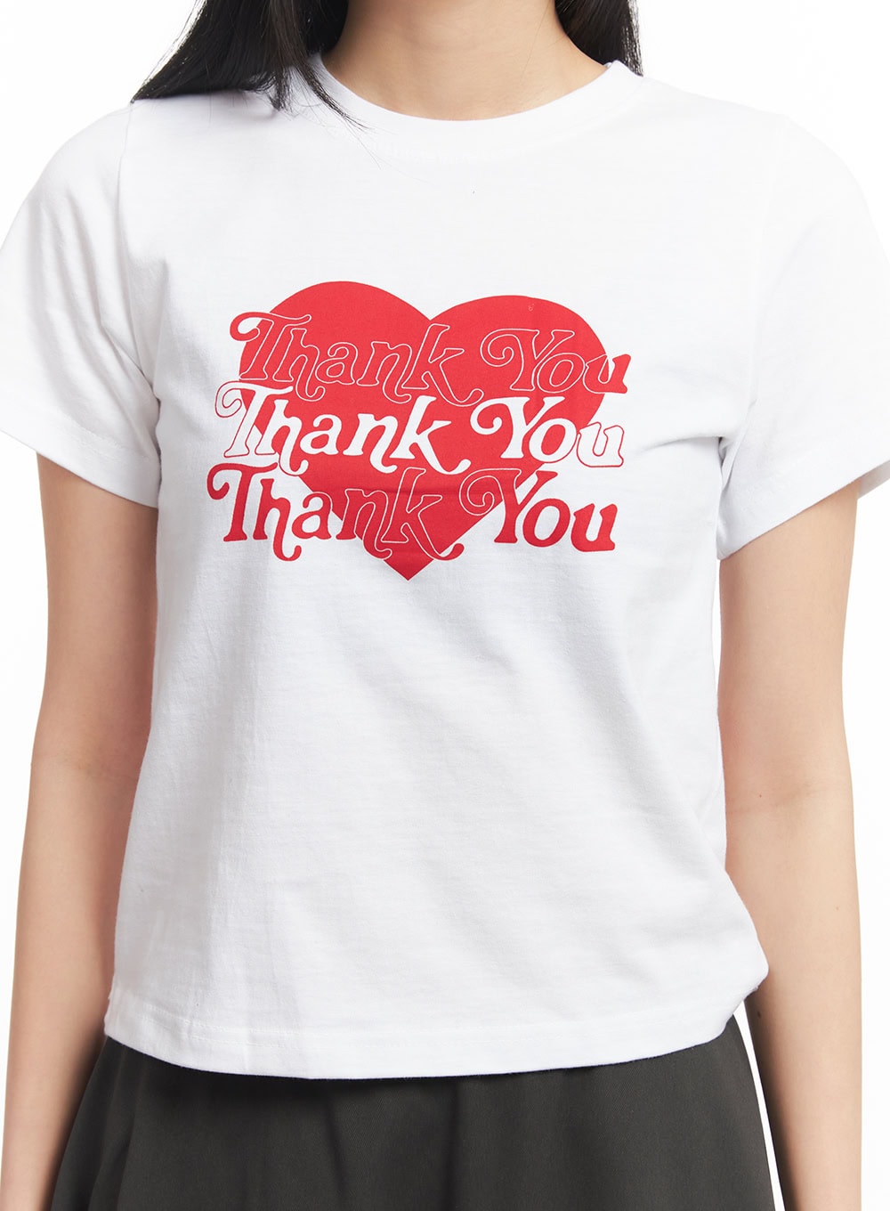 Heart Graphic Cropped T-Shirt CM504