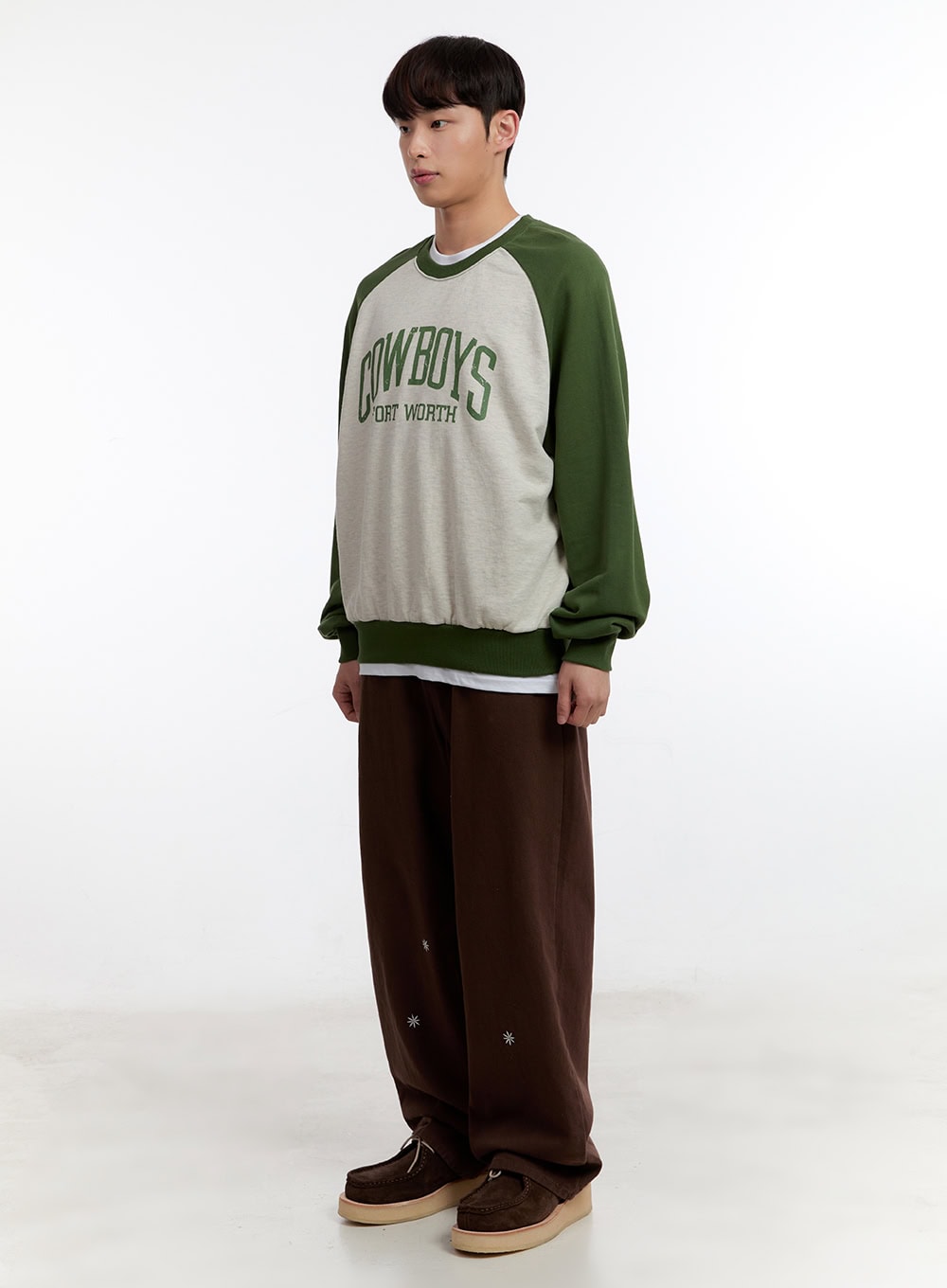 Men's Graphic Long Sleeve Raglan Sweatshirt IA504