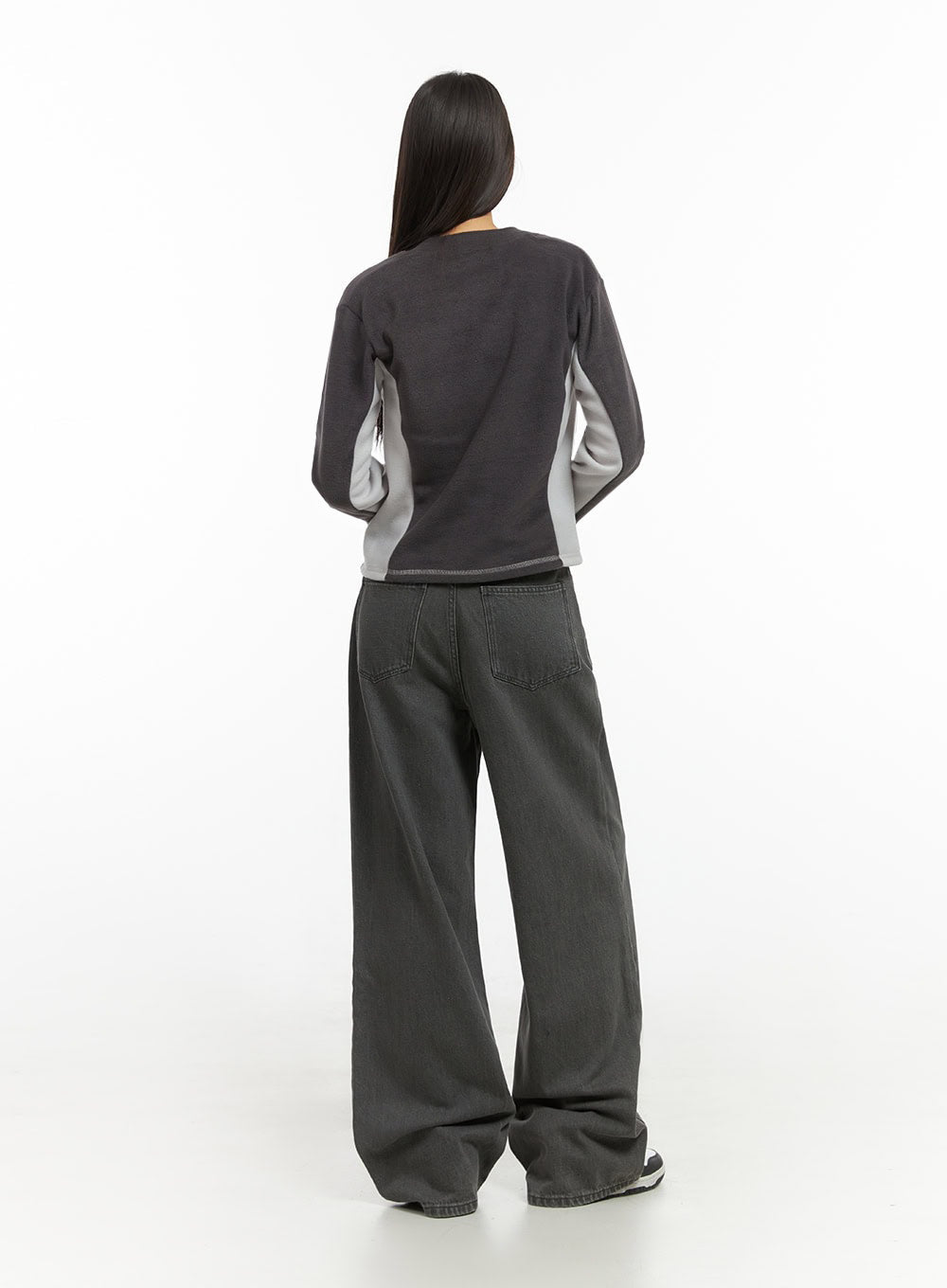 Dark gray Polyester Slim Fit Hoodie IO409