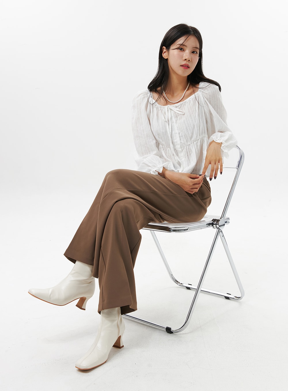 Ruffled Square Neck Blouse OO312