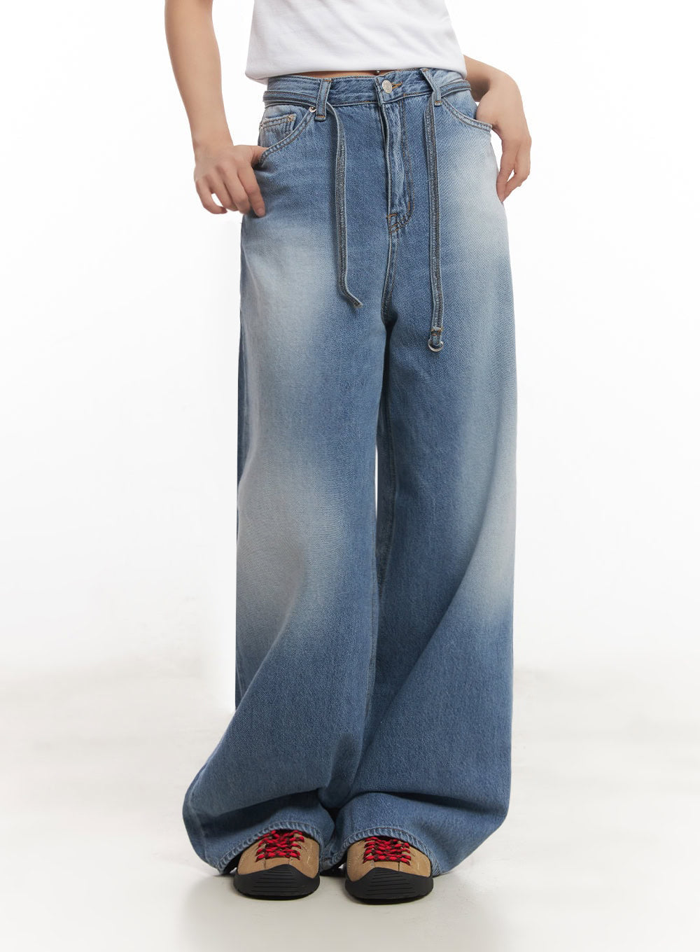 Nikki Denim Strap Baggy Jeans IA515