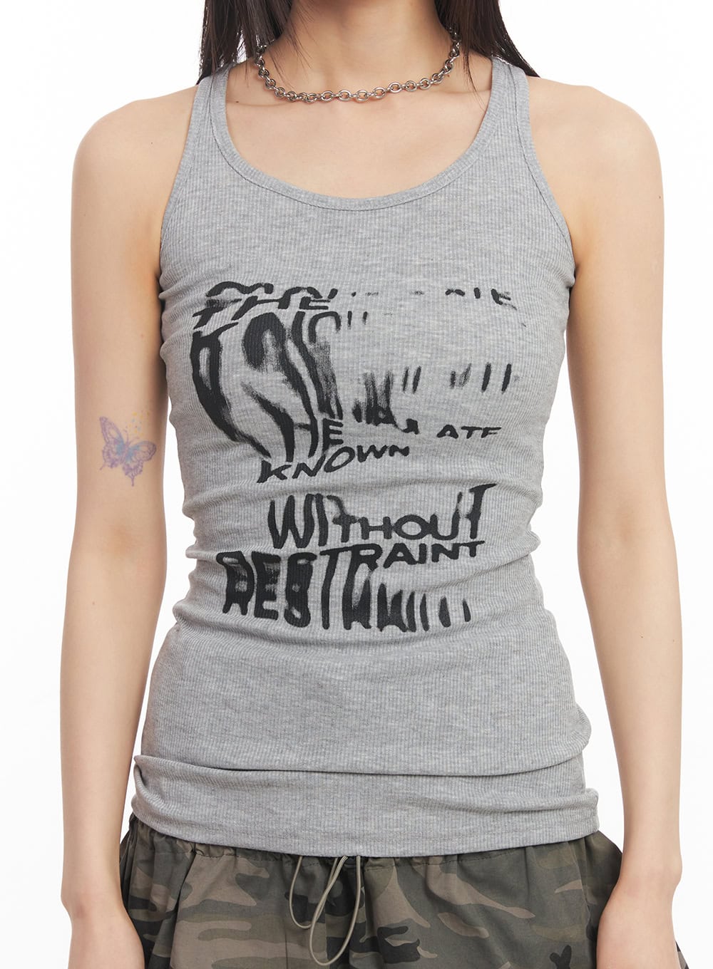 Warped Graphic Tank Top CA522