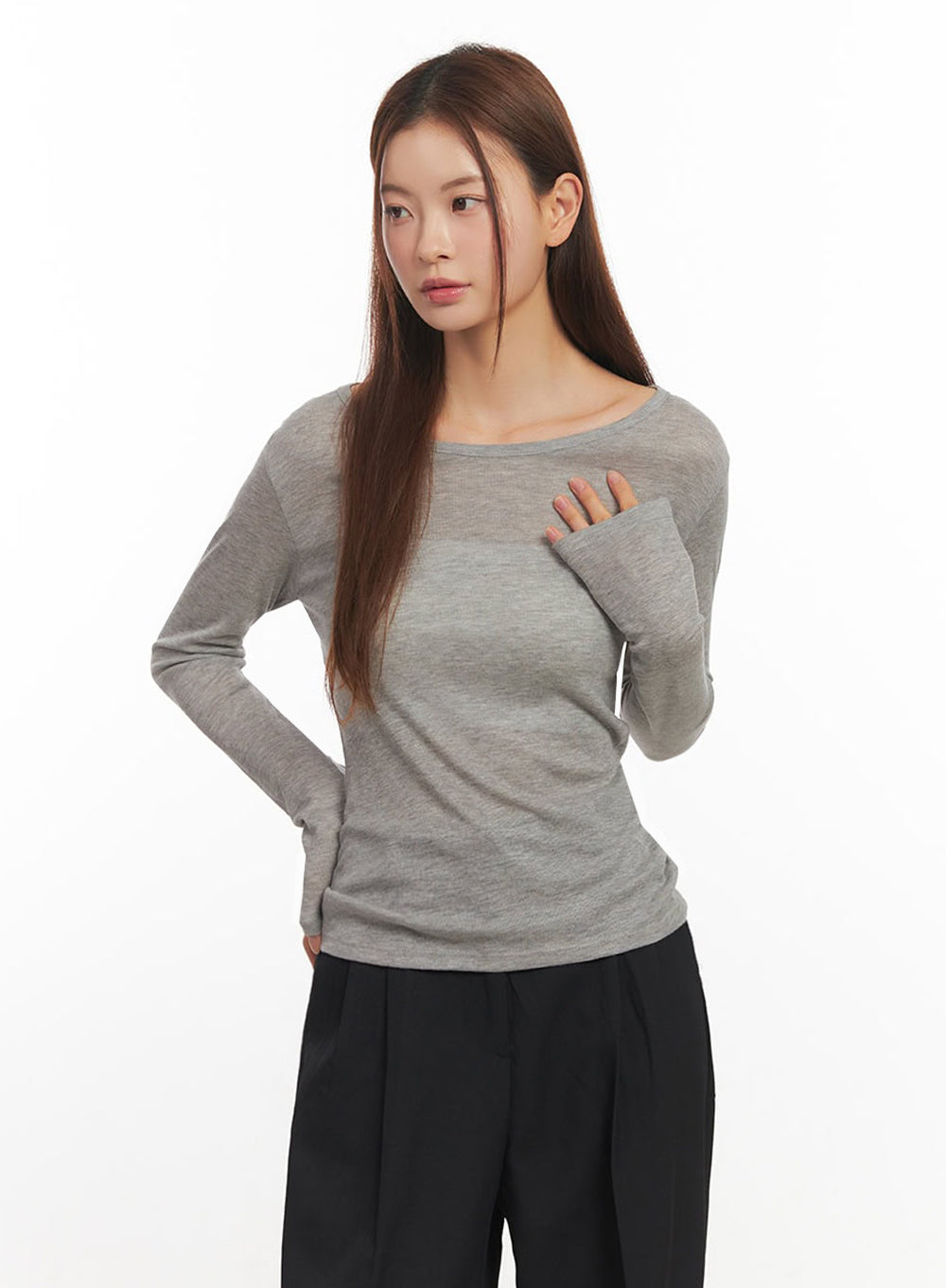 Essential Sheer Long-Sleeve Top IM524