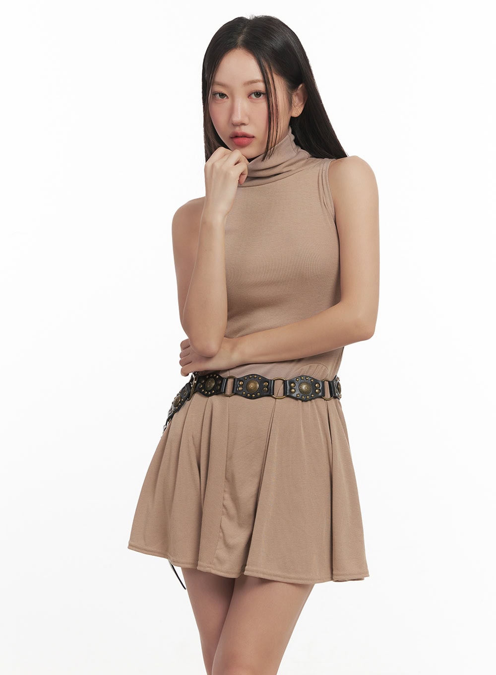 Sleeveless Turtleneck Dress & Bolero Set CF520