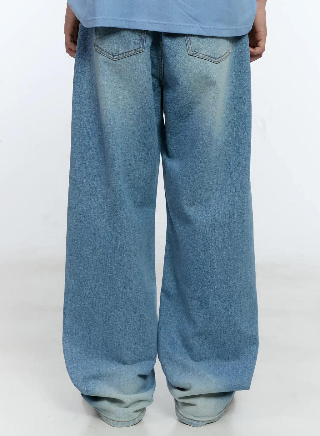 Men's Washed Wide-Leg Jeans IL529