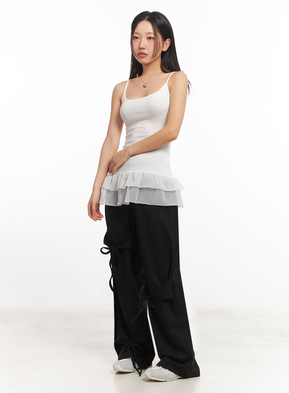 Ribbon Wide-Leg Sweatpants IA524