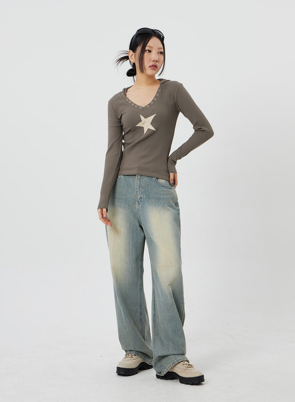 Light Wash Baggy Jeans CF323
