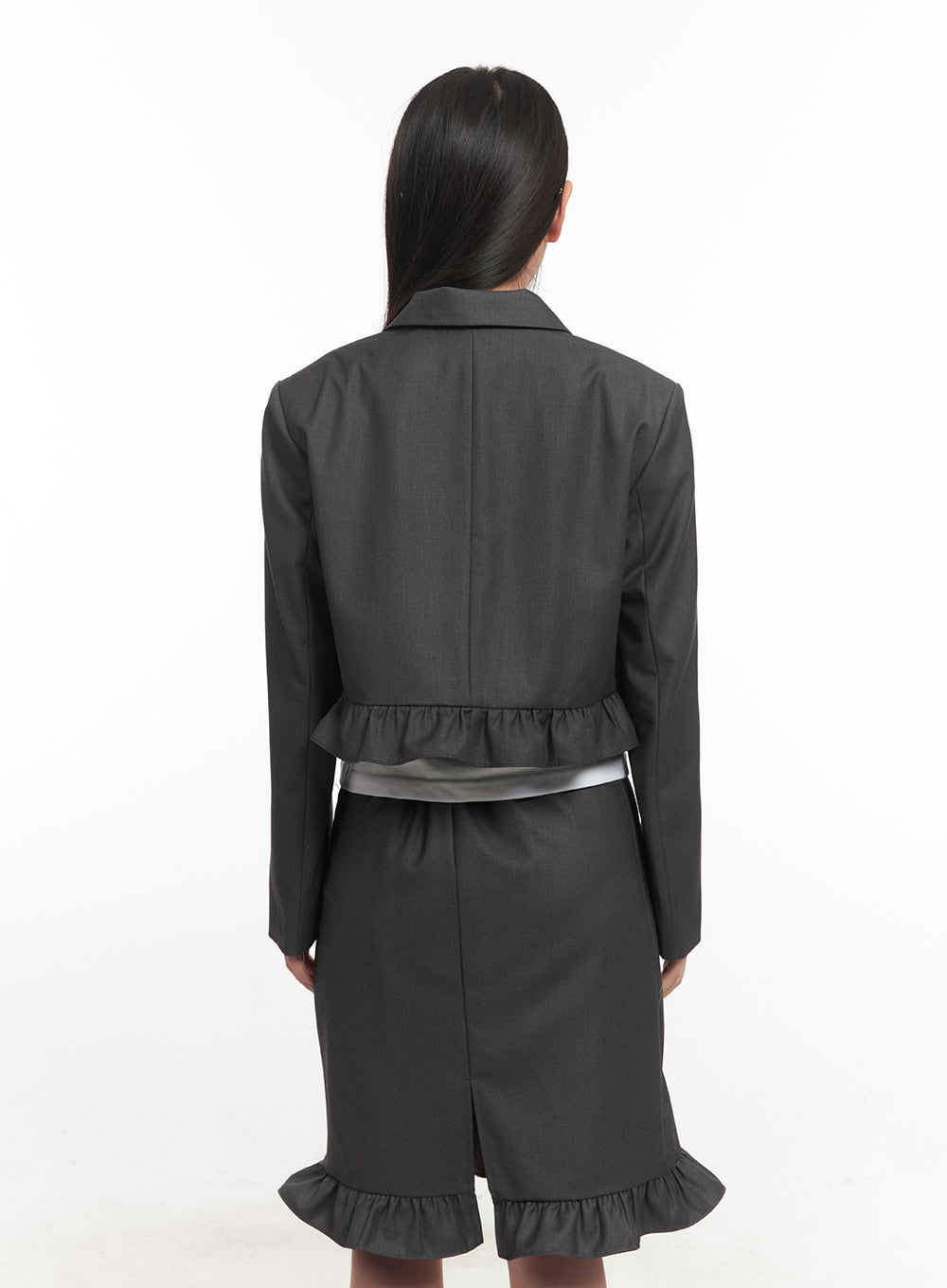 Frill Collared Crop Blazer CF526