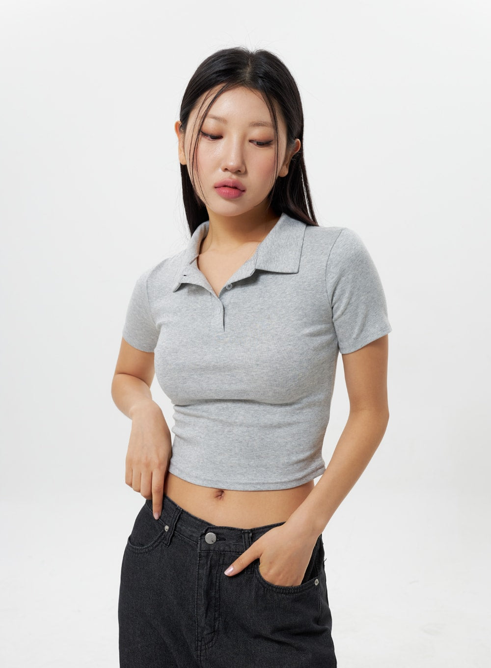 Cropped Polo Tee IY312