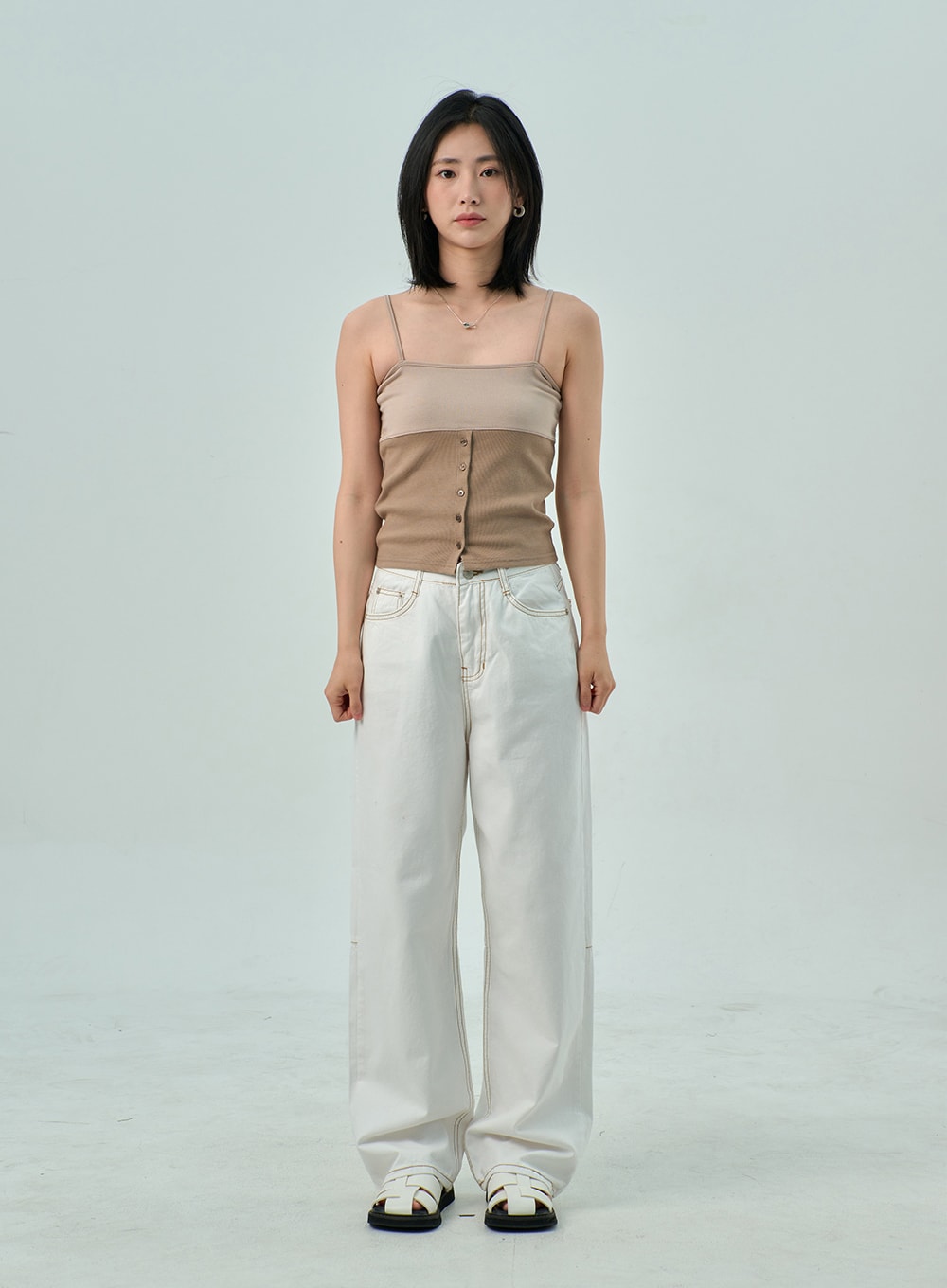 Button Thin Strap Top OY315