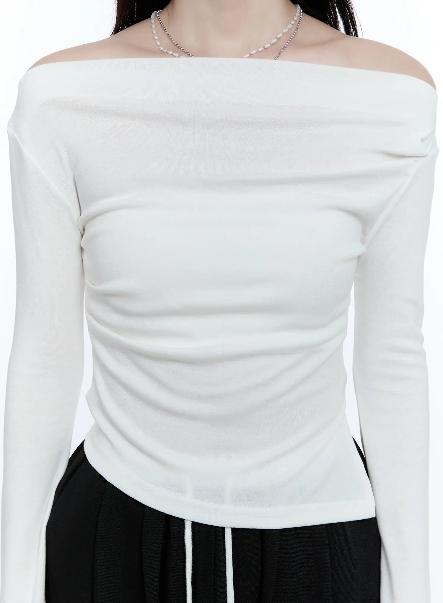 Chic Off-Shoulder Long-Sleeve Top CG512