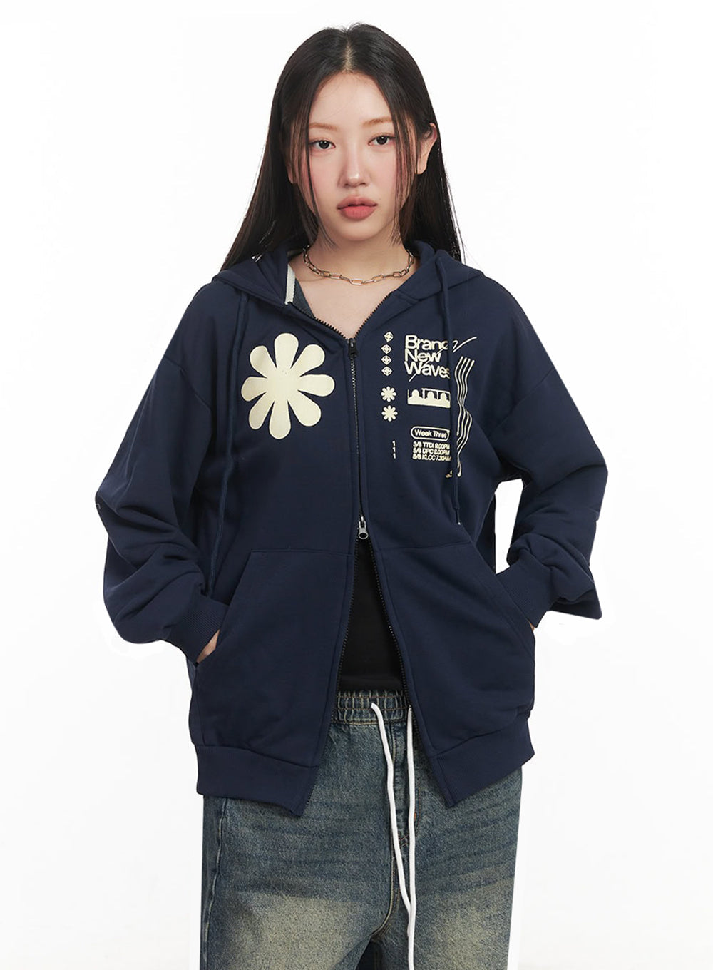 Graphic Zip-Up Hooded Jacket IM524