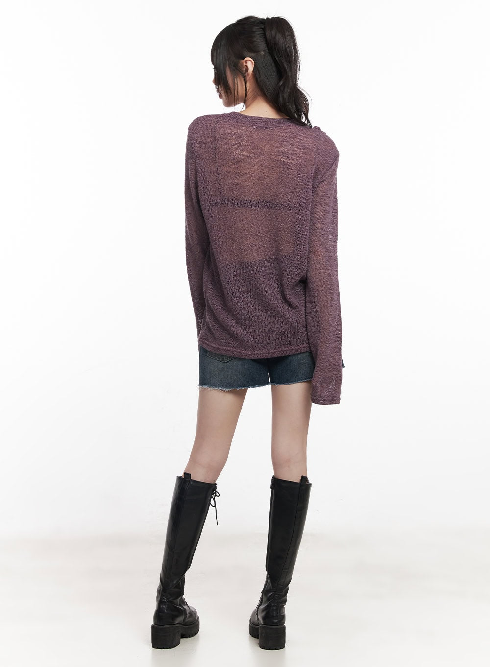 Sheer Loose-Fit Flower Sweater CY520