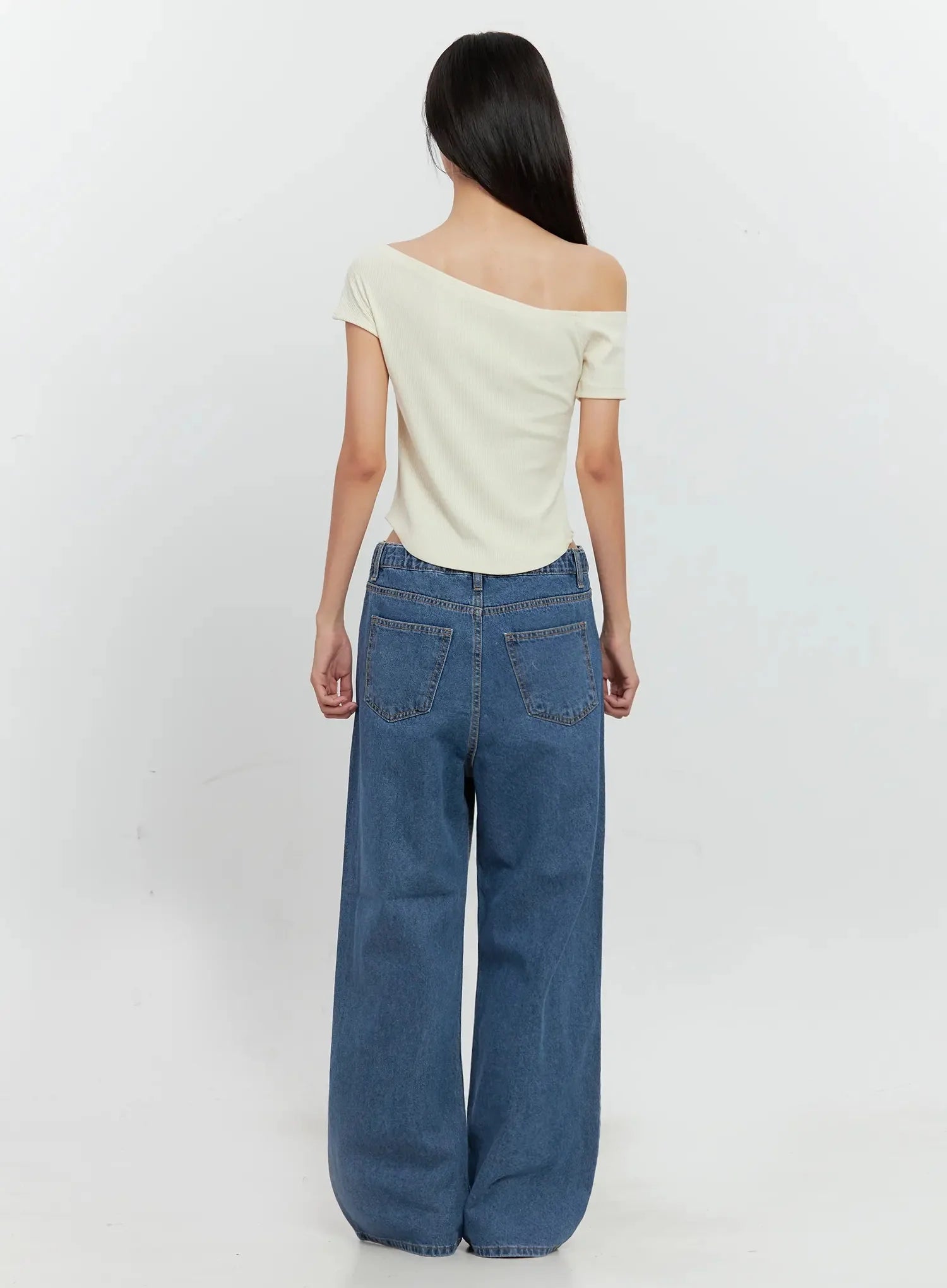 Asymmetric Ribbed Short-Sleeve IL528