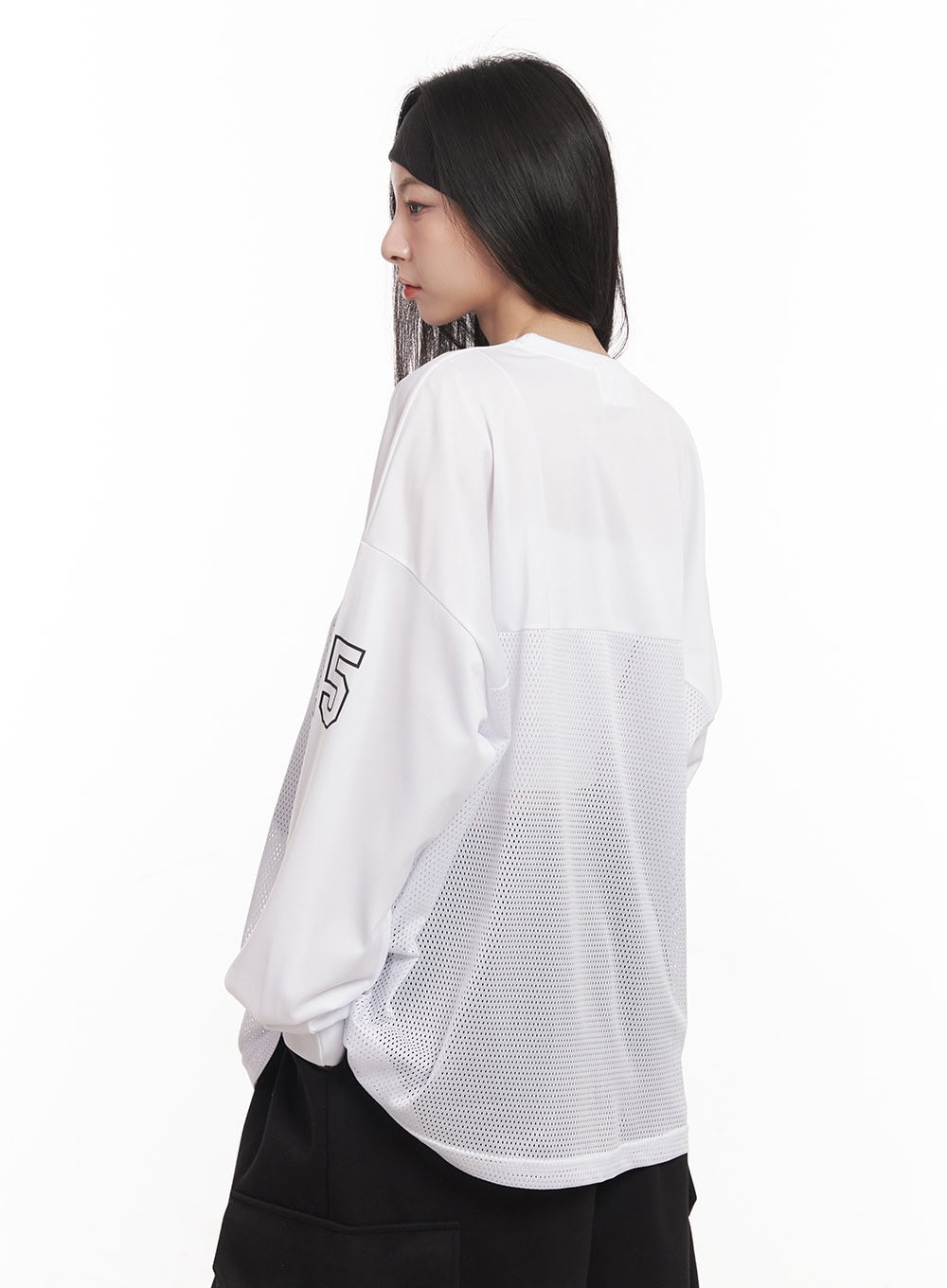 Camo Oversized Mesh Jersey Top CM518