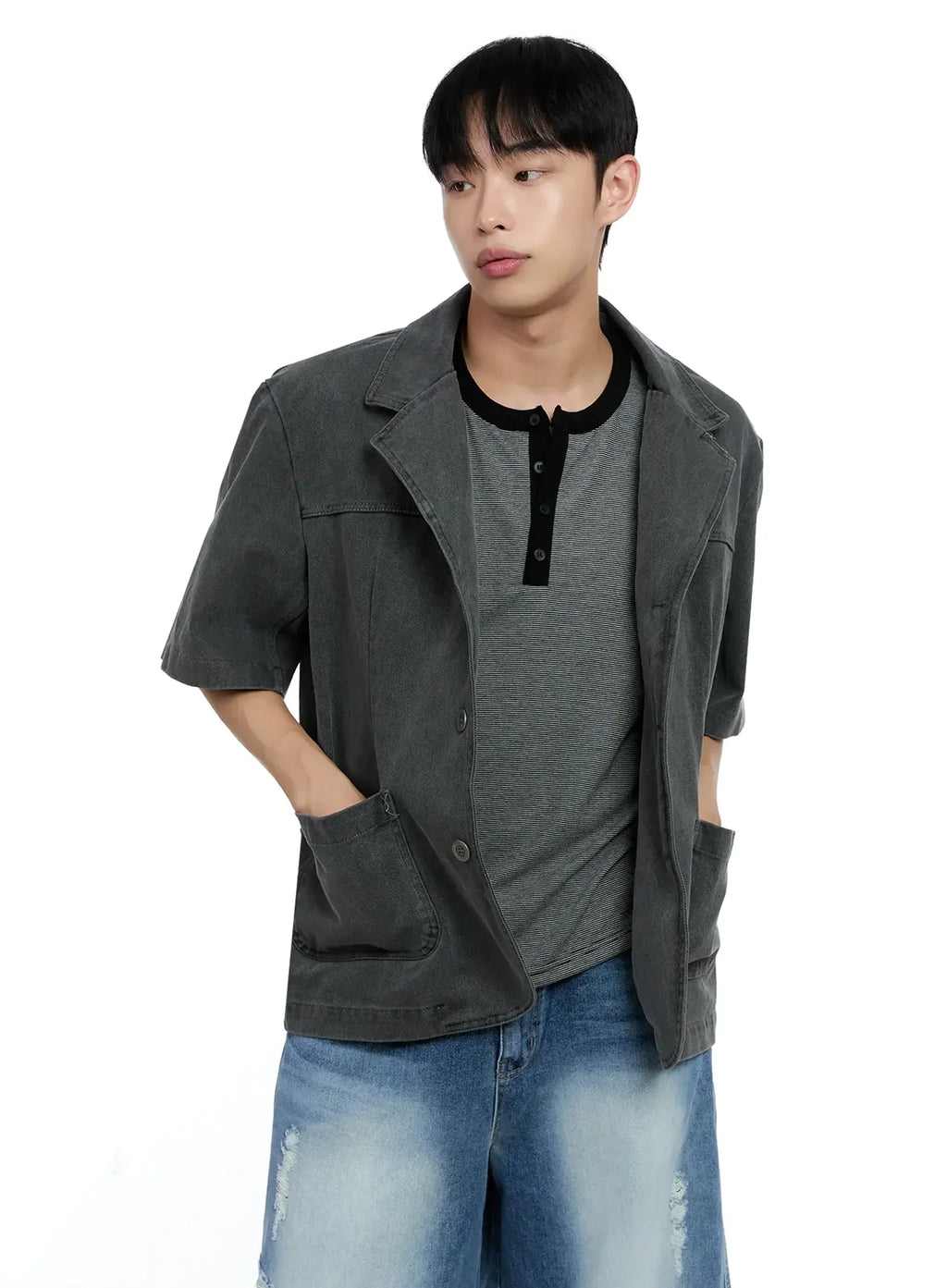 Men's Short-Sleeve Button-Up IG520