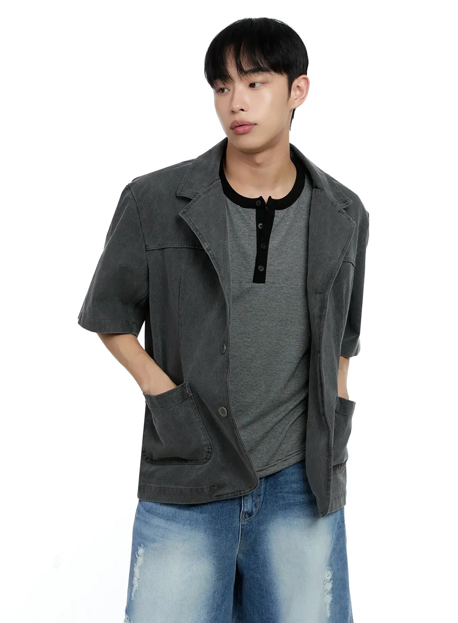 Men's Short-Sleeve Button-Up IG520