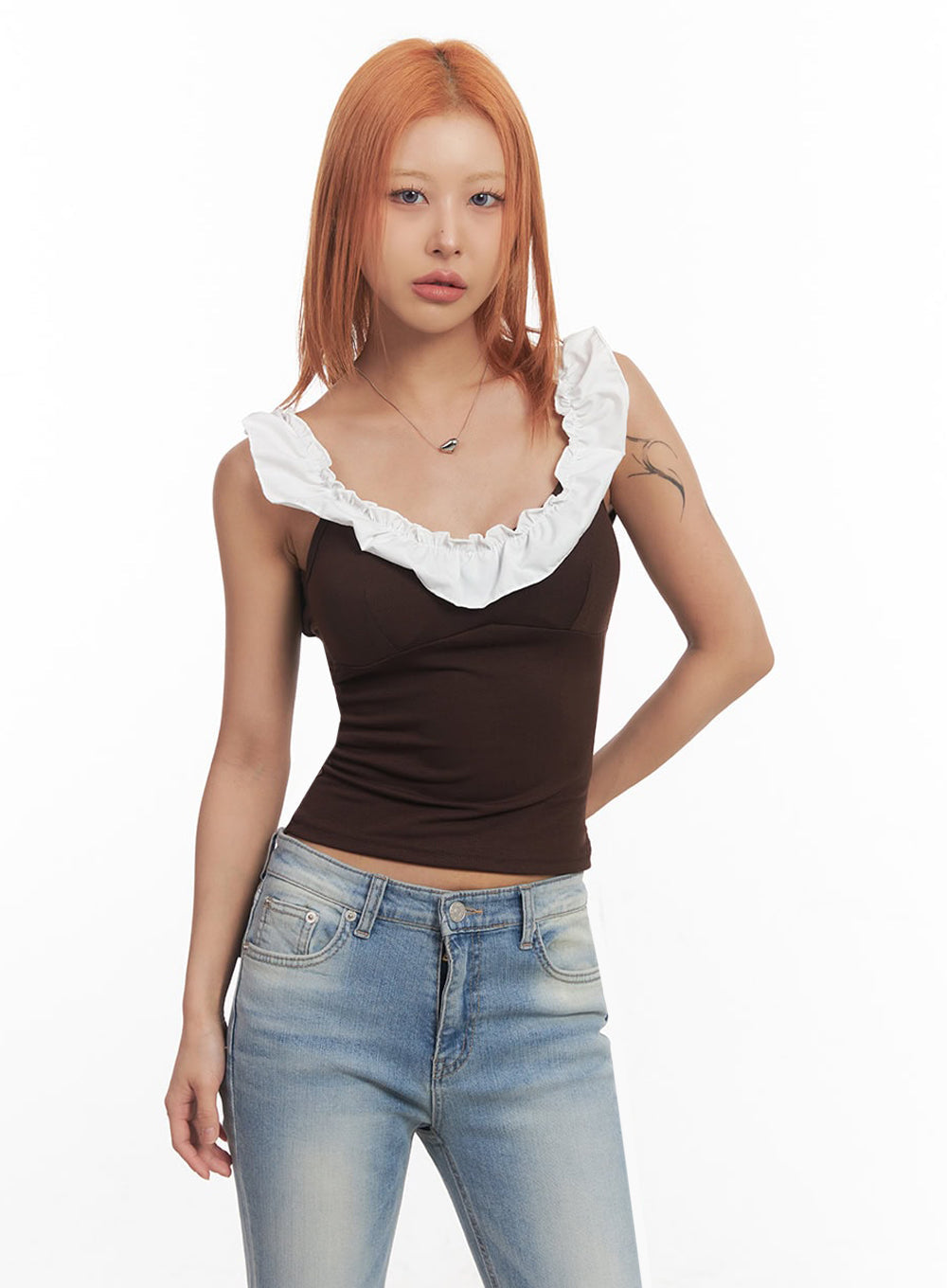 Frill-Trimmed Crop Top IA515