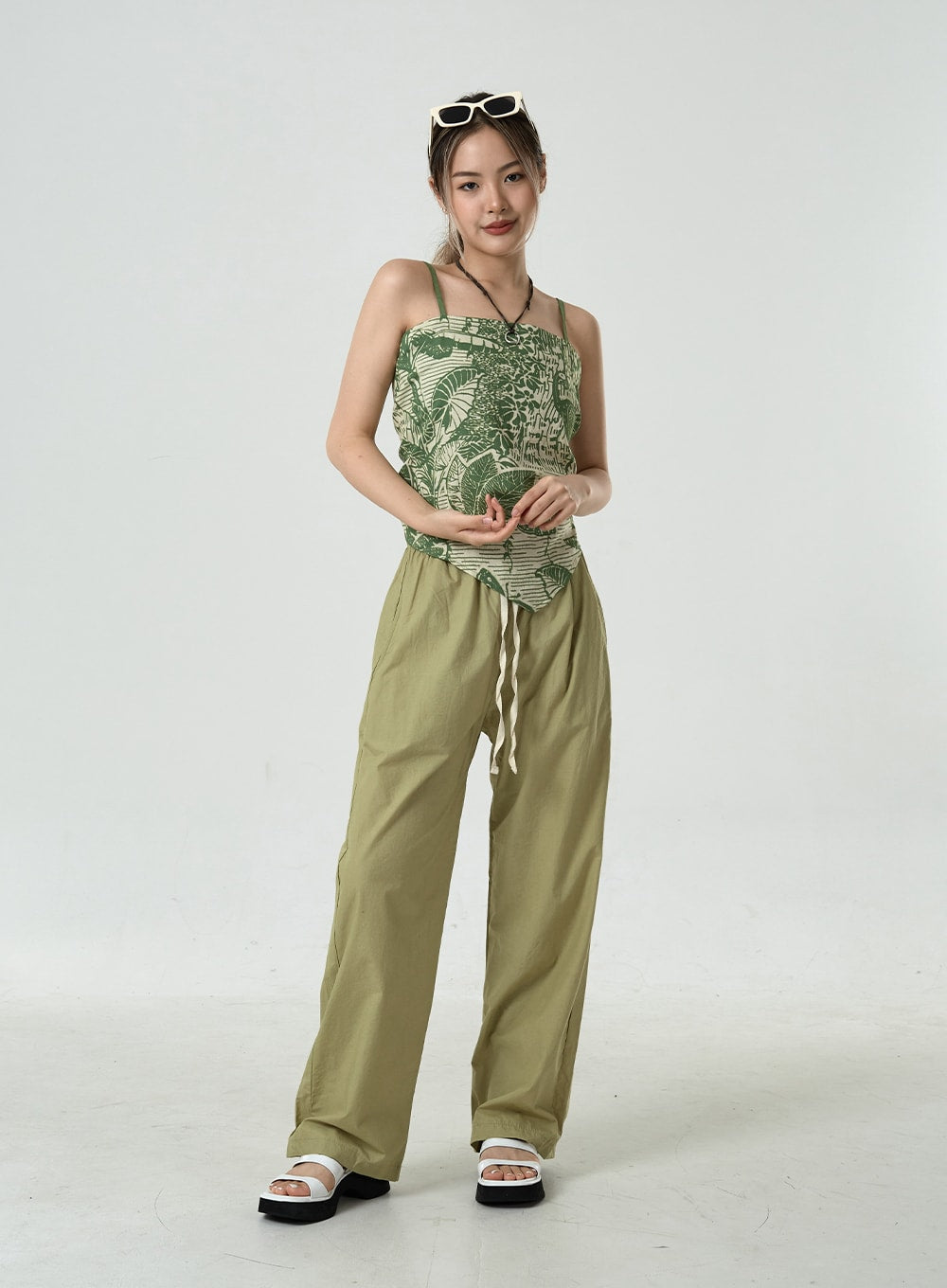 Leaves Scarf Cami Top CU6