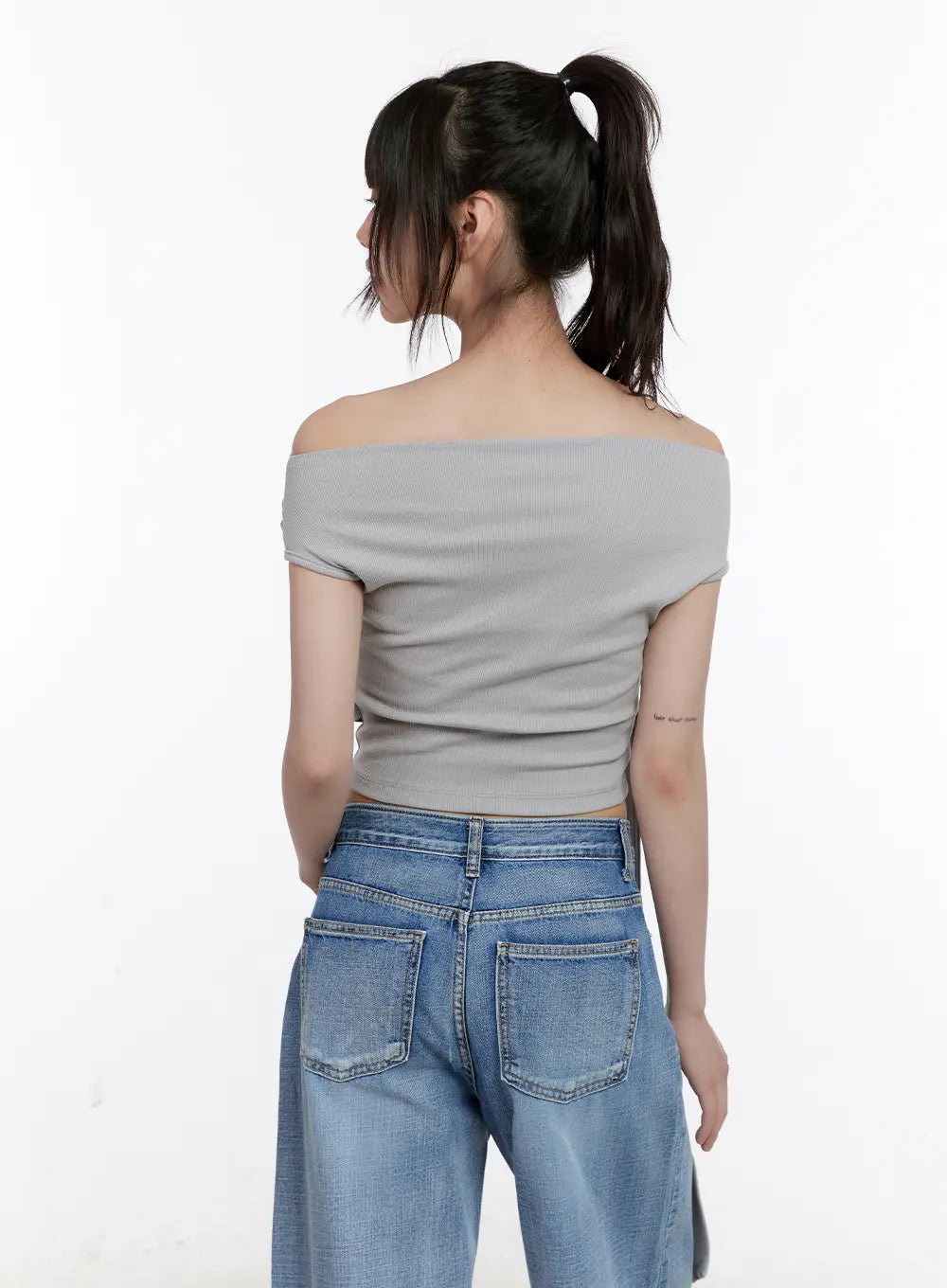 Off-Shoulder Tie Wrap Top CL504