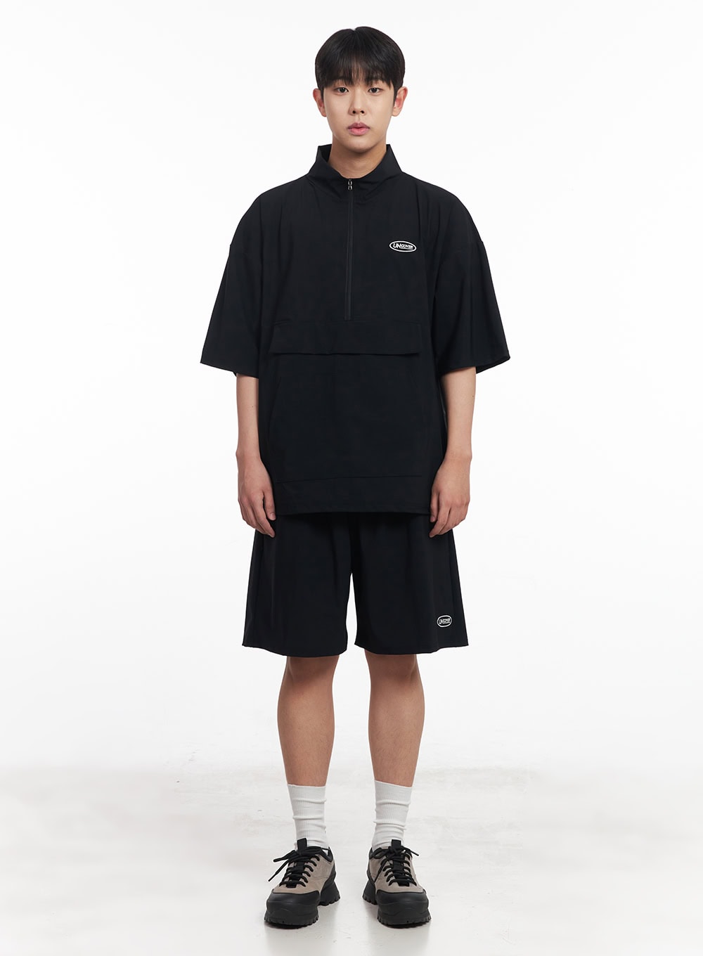 Men's Oversize Half-Zip Windbreaker Top IA525