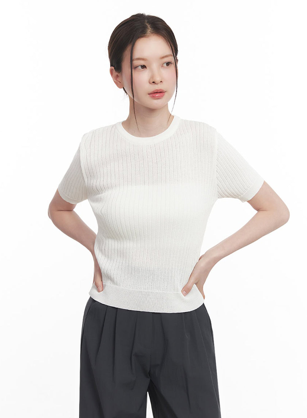 Essential Ribbed Knit Top IY513