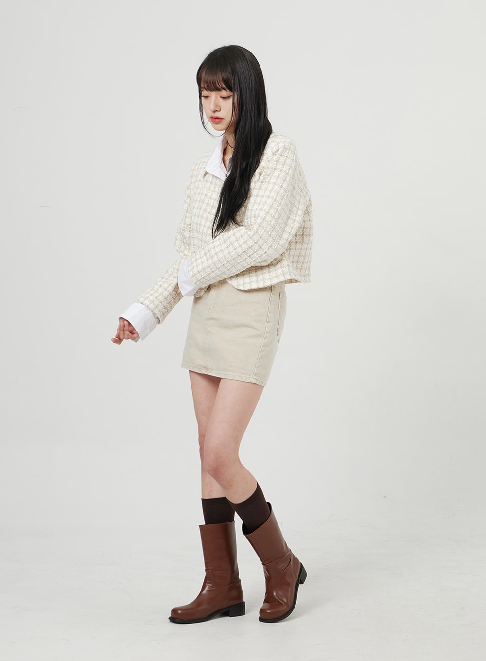 High Waist Cotton Skort OF328