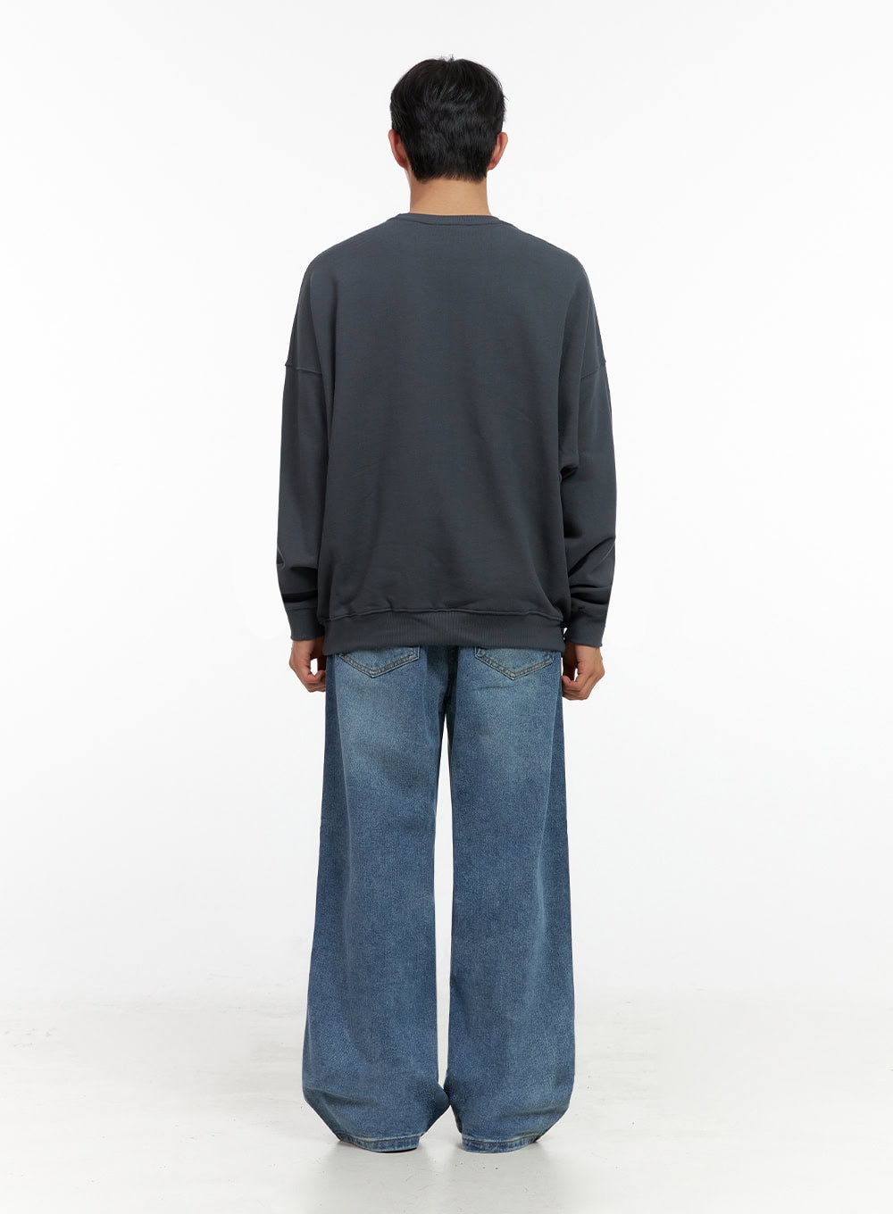 Men's Washed Wide-Leg Jeans IN426