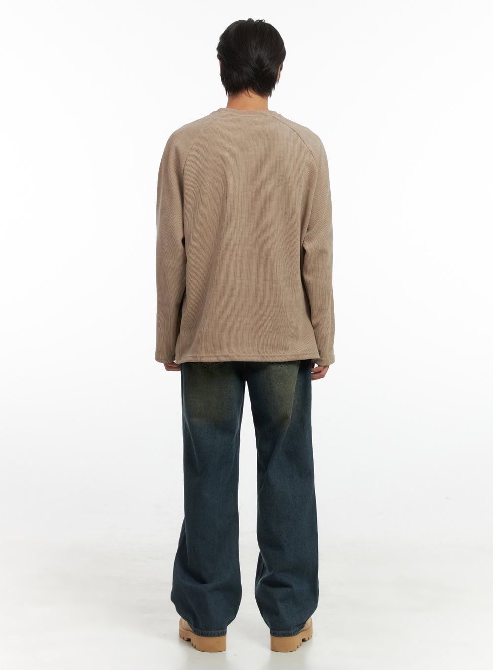 Men's Ribbed Raglan Long Sleeve Tee IO402