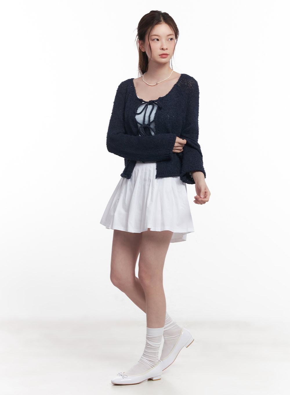 Cotton Pleated Mini Skirt CY519