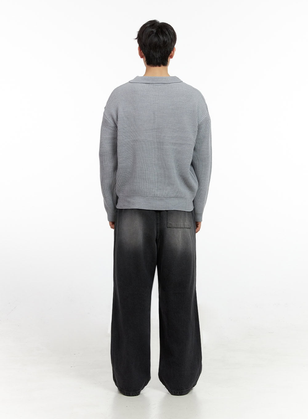 Men's Vintage Pintuck Wide Leg Jeans IN422