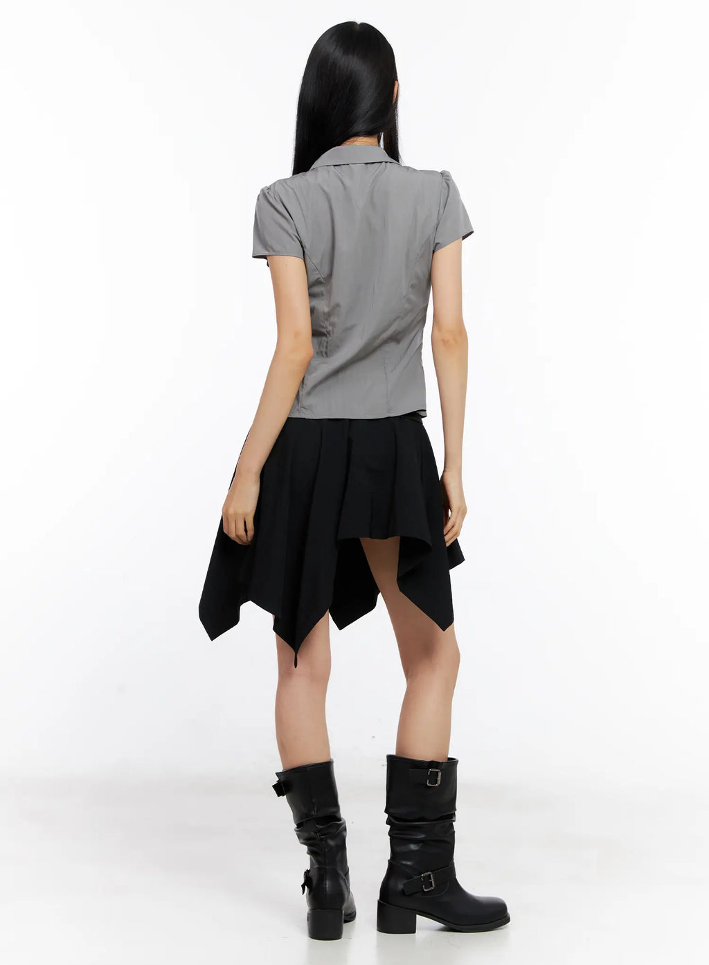 Asymmetric Frill Button Skirt CL530