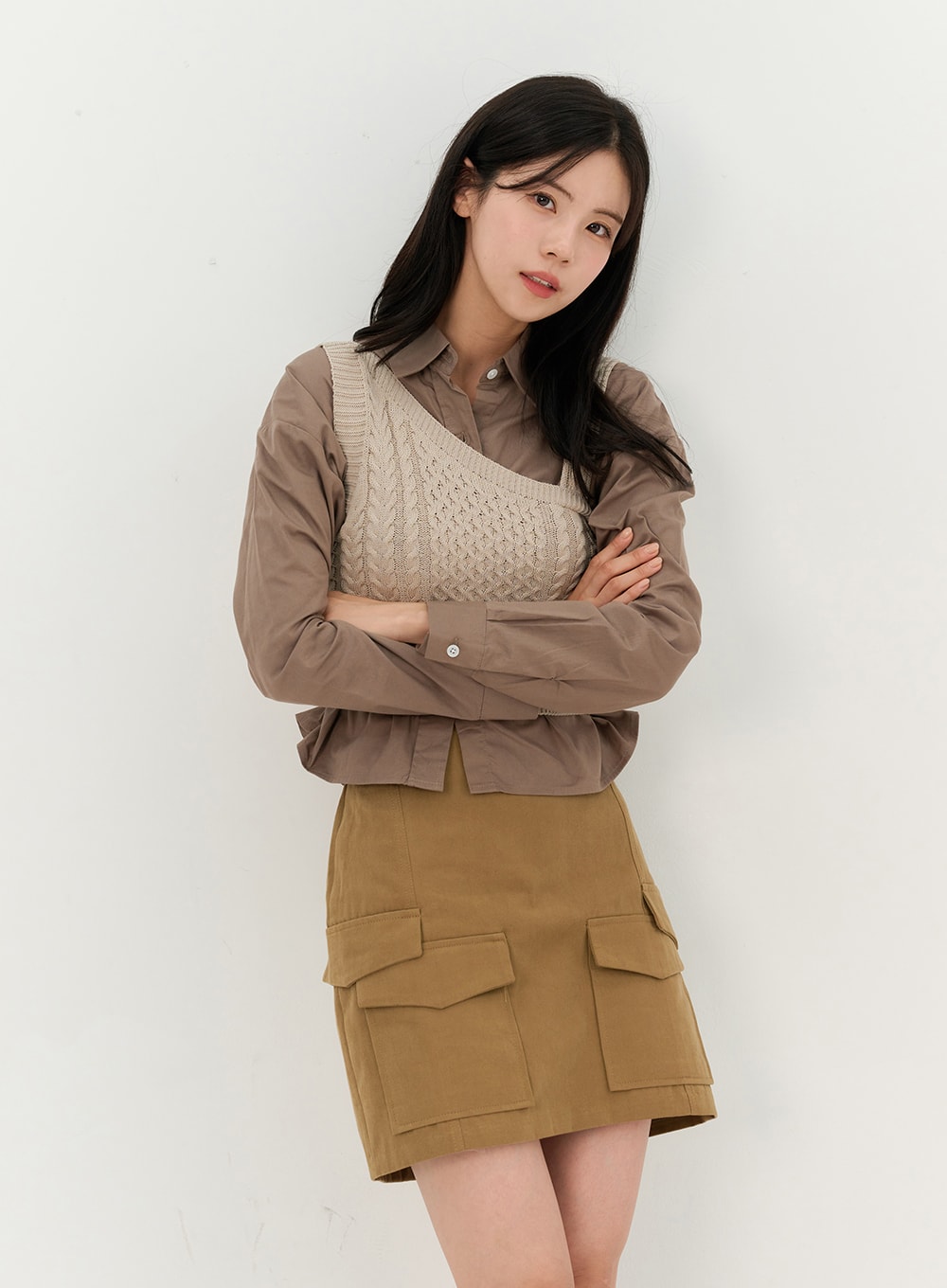 Crop Buttoned Blouse OO325