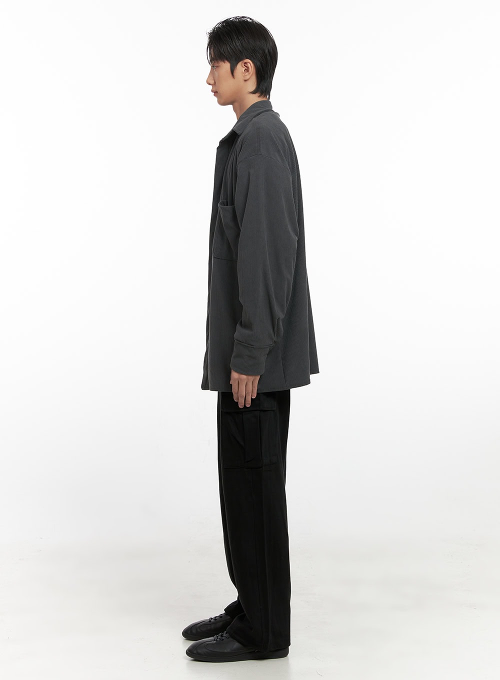 Men's Corduroy Collared Button-Up Shirt ID413