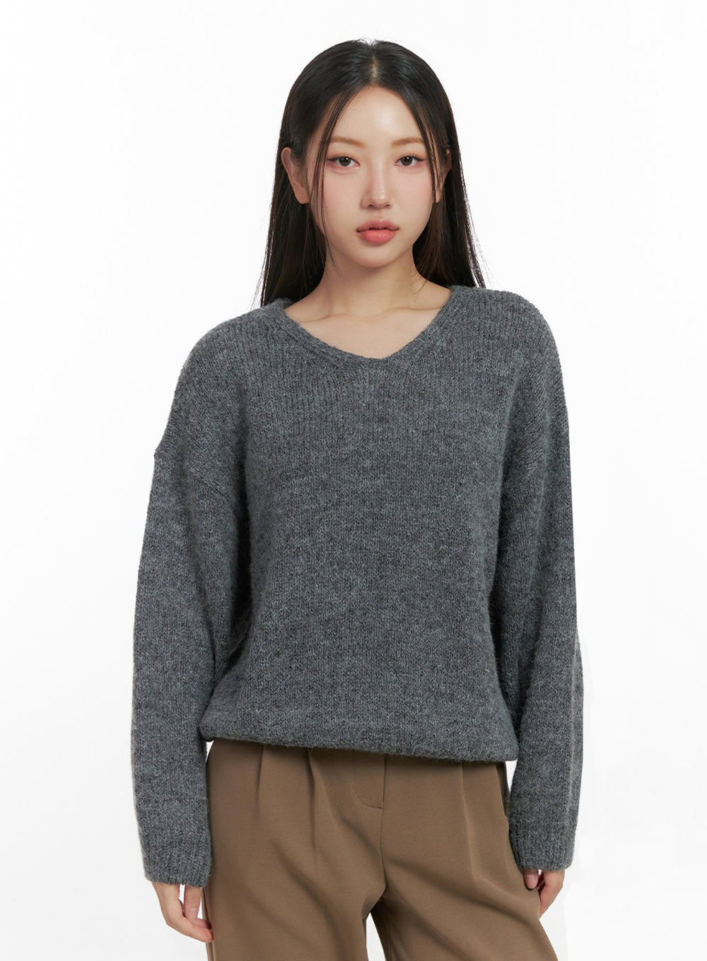 Long Sleeve V-Neck Sweater IN415
