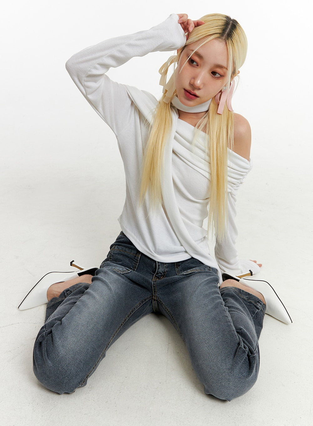 Off Shoulder Top and Scarf Set ID315