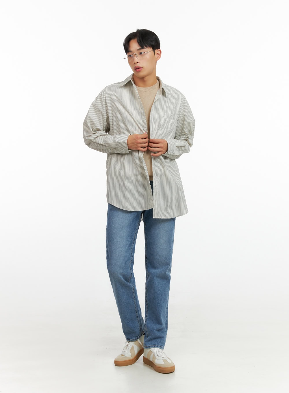 Men's Round Neck Knit T-Shirt IU412